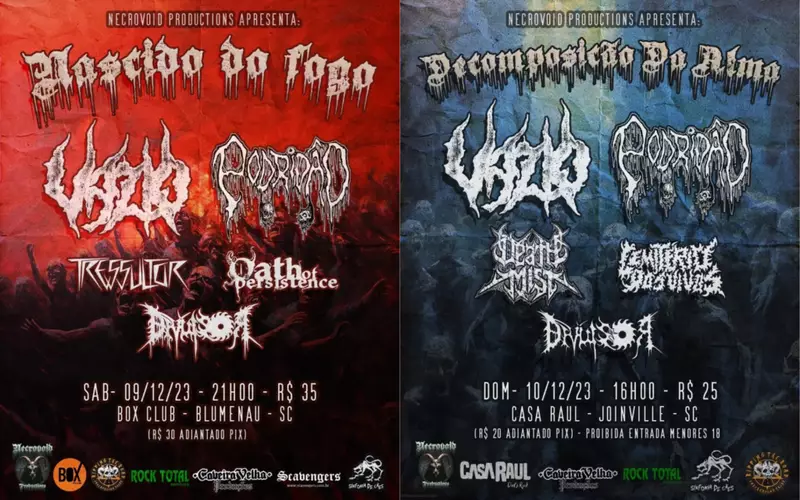 Com adiamento do Necrocamping, a Necrovoid Productions mantém eventos com Vazio e Podridão em SC