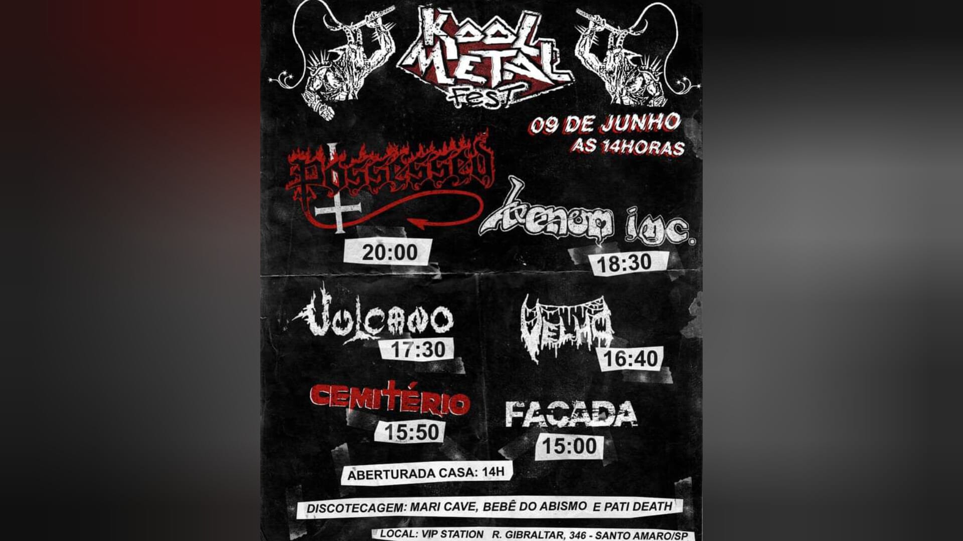 Kool Metal Fest: Uma Celebração Inesquecível do Heavy Metal em São Paulo com Possessed, Venom Inc., Vulcano&nbsp; e Mais