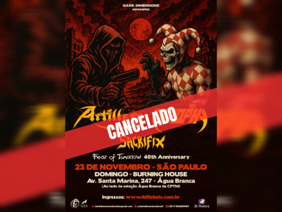 NOTA DE ESCLARECIMENTO – CANCELAMENTO DO SHOW DAS BANDAS ARTILLERY E ATROPHY