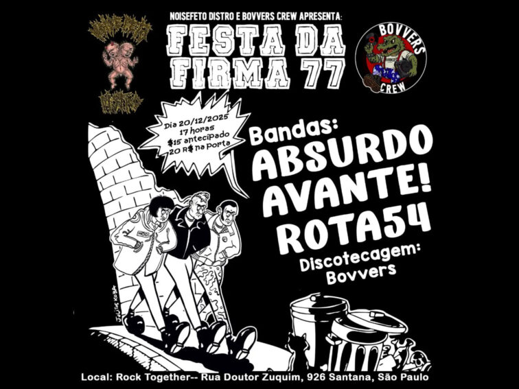 AGENDA:Confraternização “Festa da Firma 77” encerra 2025 com Punk Rock e resistência em SP