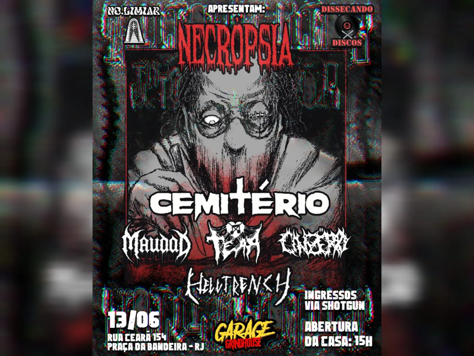 NECRÓPSIA: Festival reúne Cemitério, Tear e grandes nomes do metal extremo no Rio de Janeiro
